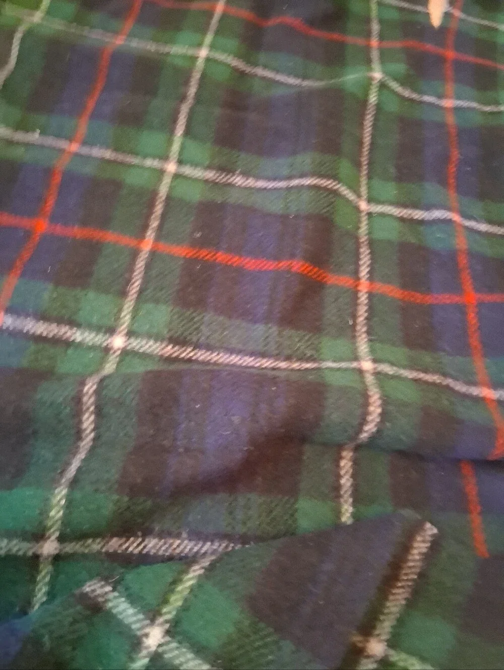 Troy Robe Tartan Plaid Fringe Wool Throw Blanket - Square